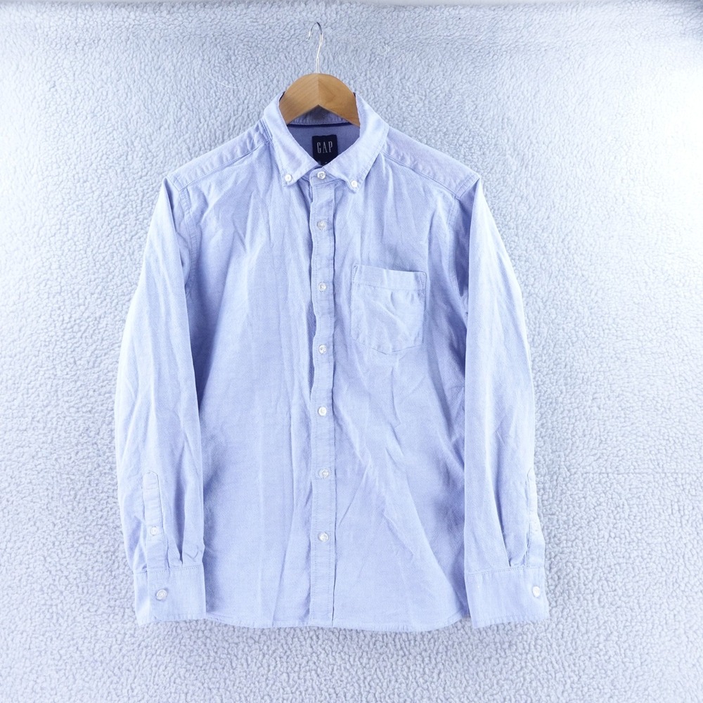 GAP Mens Blue Chambray Oxford Button Down Shirt Medium Long Sleeve Stretch